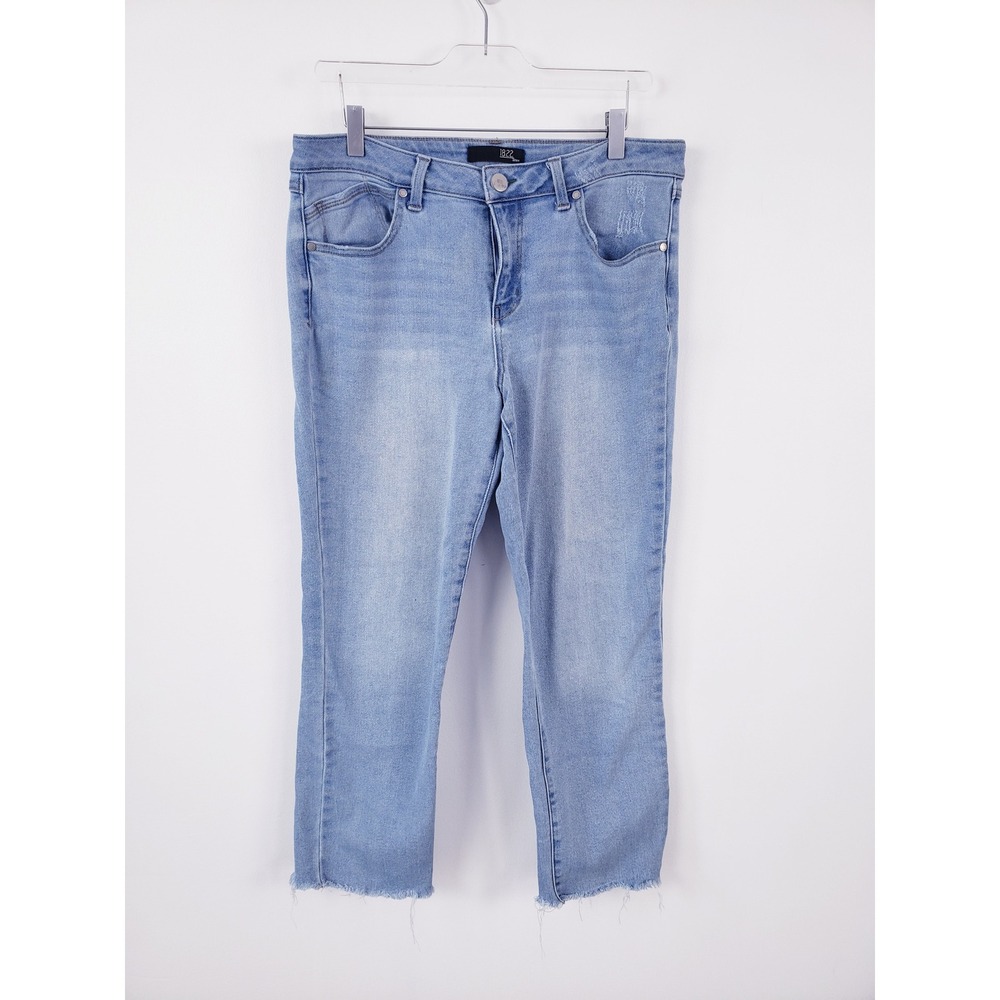 1822 Denim Jeans Light Blue Frayed Hem Distressed CA44M2180A2 12